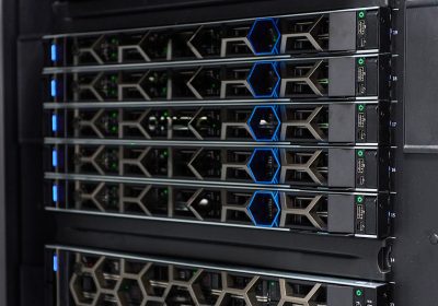 High-density AI server rack with liquid cooling using graphene additive for coolant to manage thermal loads from 1,000W GPU chips in datacenter